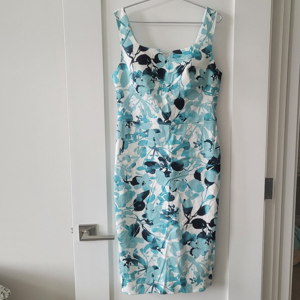 The Limited Womens Sleeveless Dress US 6 Mint Black White Floral Wedding Guest